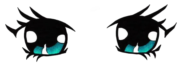 Dramatic Blue Anime Cartoon Eyes PNG