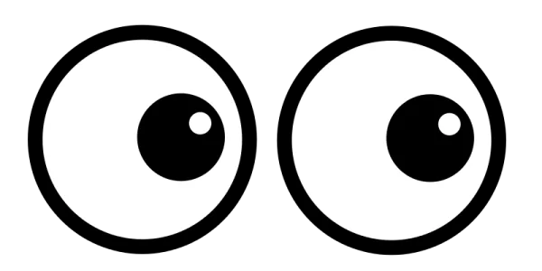 Googly Eyes Looking Left PNG Transparent Background