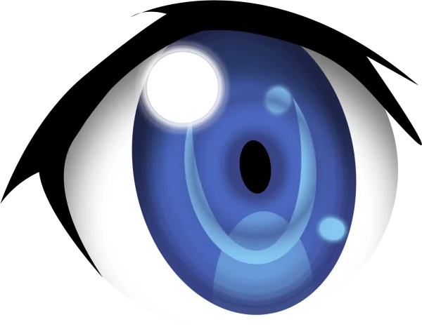 Stylized Blue Anime Eye PNG Transparent