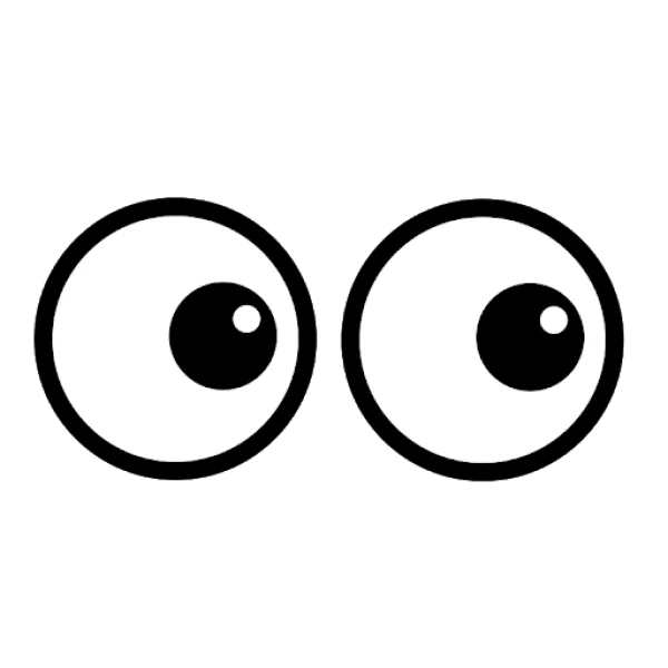 Cartoon Eyeballs Looking Left PNG Transparent Background