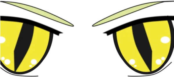 Stylized Yellow Cat Eyes PNG Transparent Background