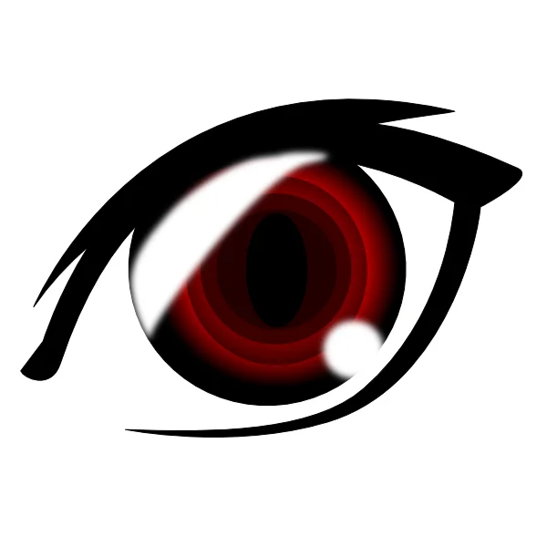 Stylized Red Anime Eye PNG Transparent Background