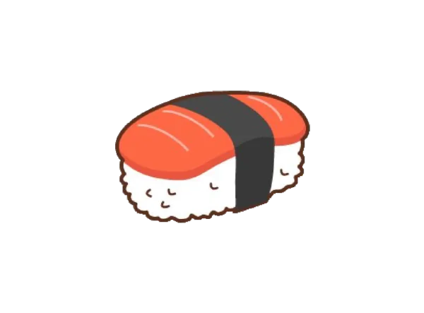 Cartoon Sushi Nigiri PNG Transparent Background
