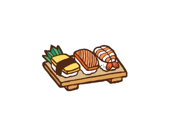 Cartoon Sushi Platter PNG Transparent Background
