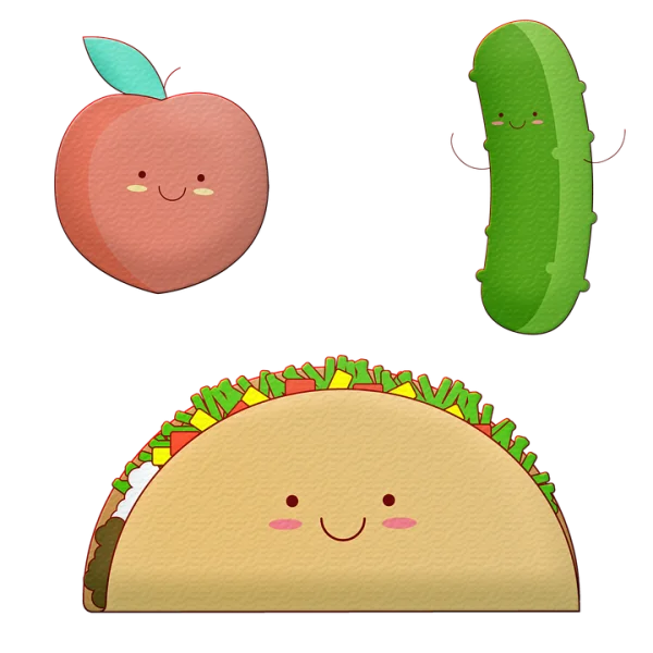 Cute Cartoon Food Characters PNG Transparent Background