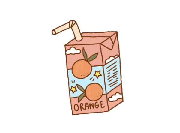 Cartoon Orange Juice Box PNG Transparent Background