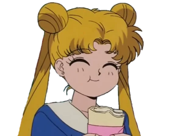Sailor Moon Usagi Eating Crepe PNG