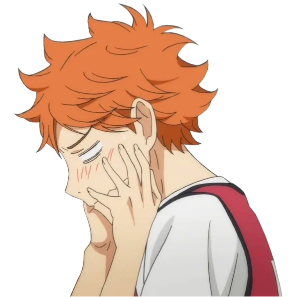 Embarrassed Hinata Shoyo Haikyuu!! PNG Transparent