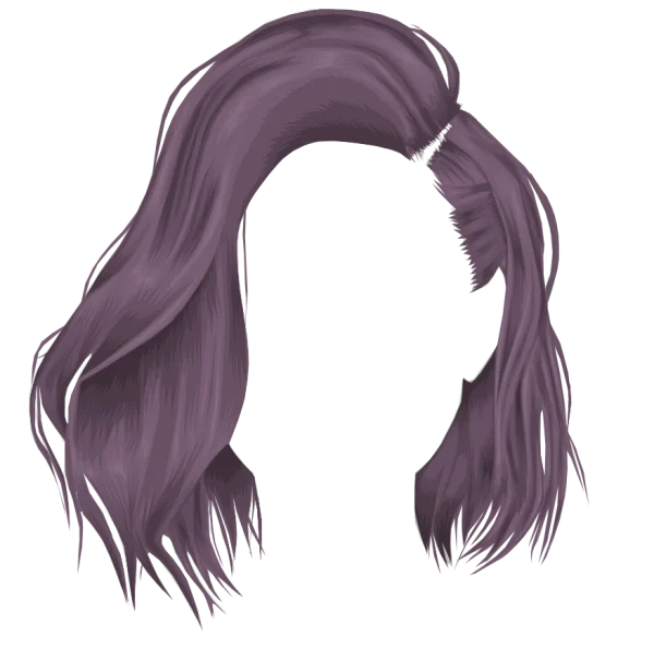 Long Wavy Purple Hair PNG Transparent Background