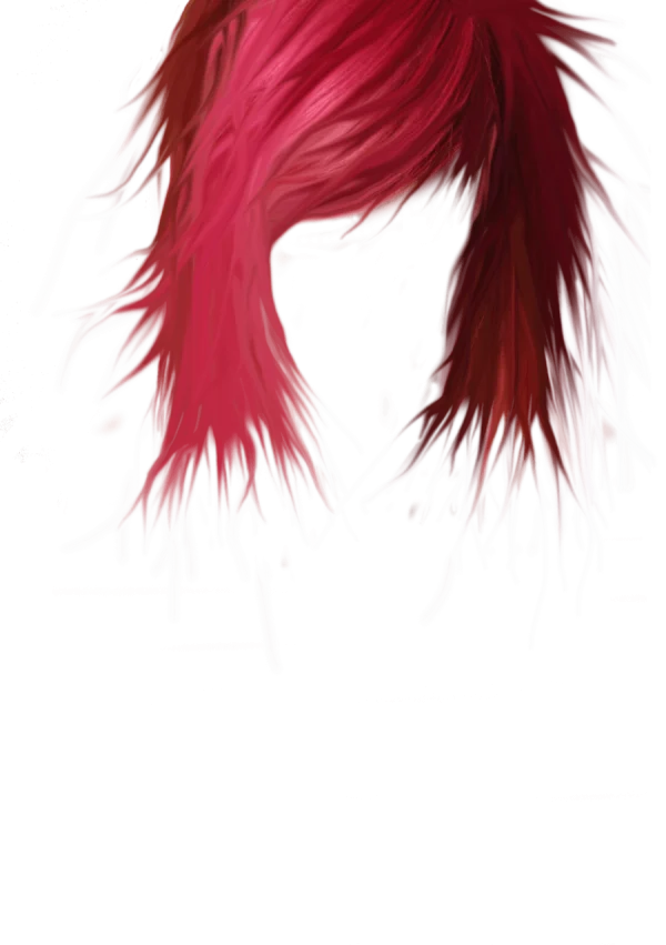 Vibrant Red Hair Strands PNG Transparent