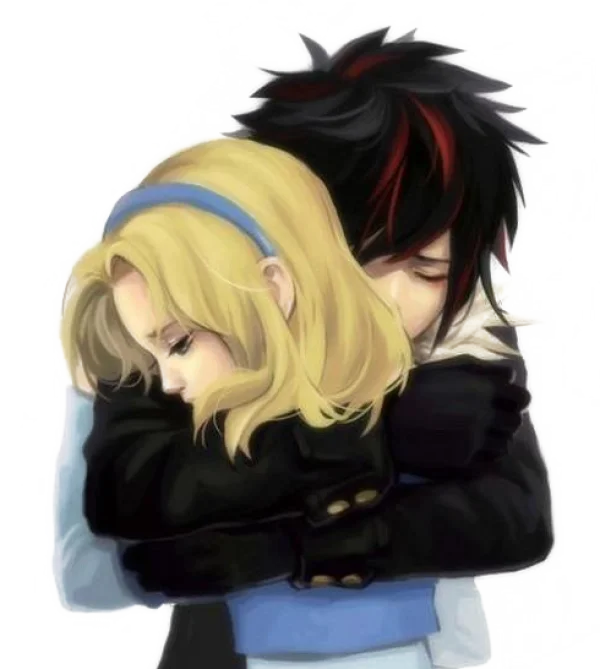 Anime Couple Embrace PNG Transparent