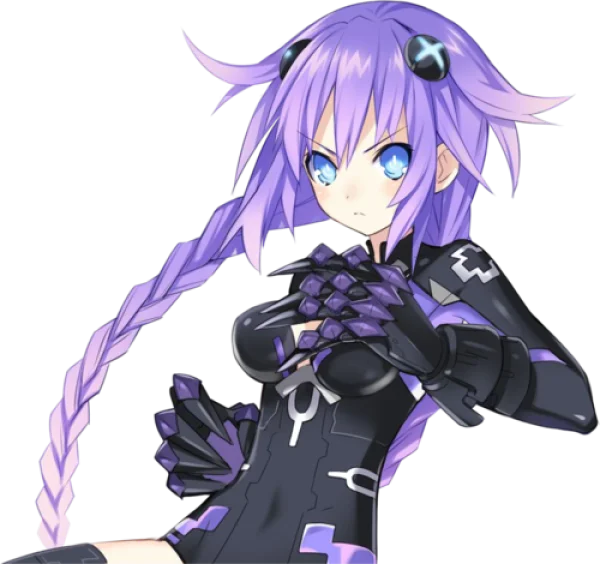 Purple Heart Anime Character PNG Transparent Background