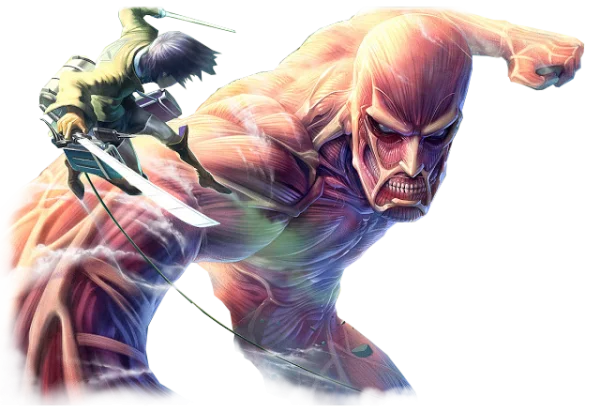 Attack on Titan Mikasa and Colossal Titan Transparent PNG