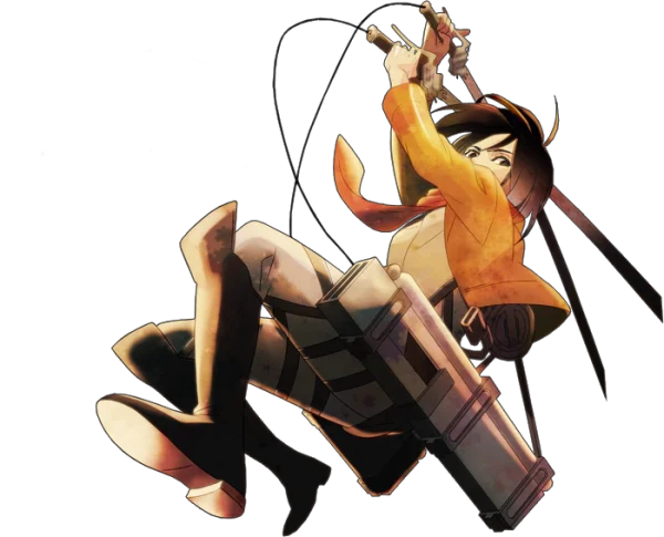 Mikasa Ackerman Attack on Titan Transparent PNG Cutout