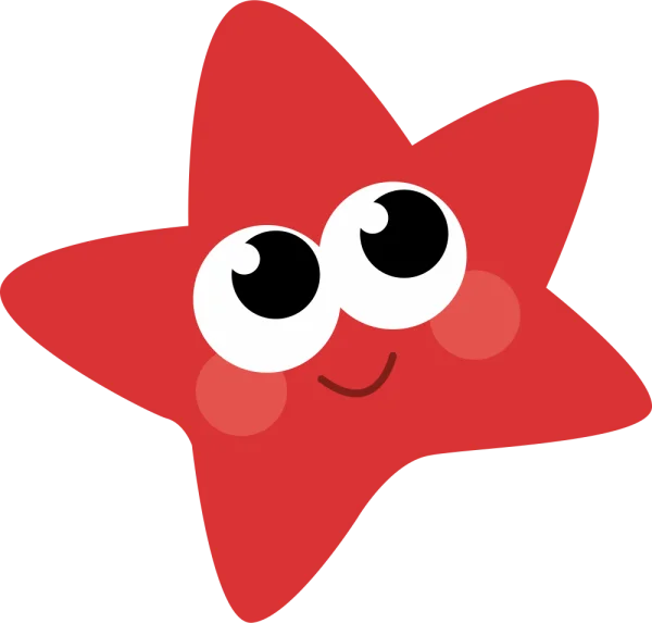 Cute Red Smiling Star PNG