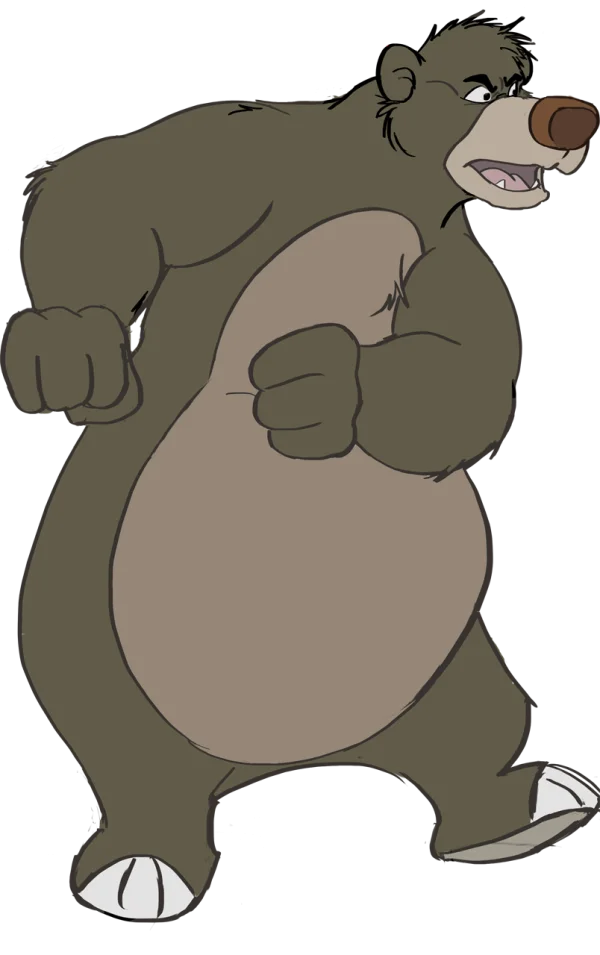 Baloo the Bear Cartoon Character PNG
