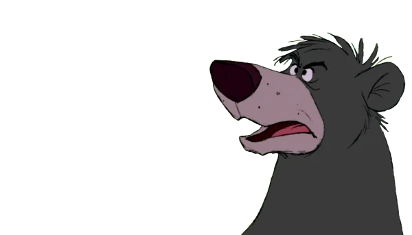 Baloo Cartoon Character Surprised Expression PNG