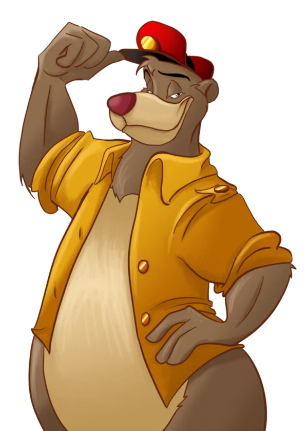 Baloo Bear Pilot Hat PNG Transparent Background