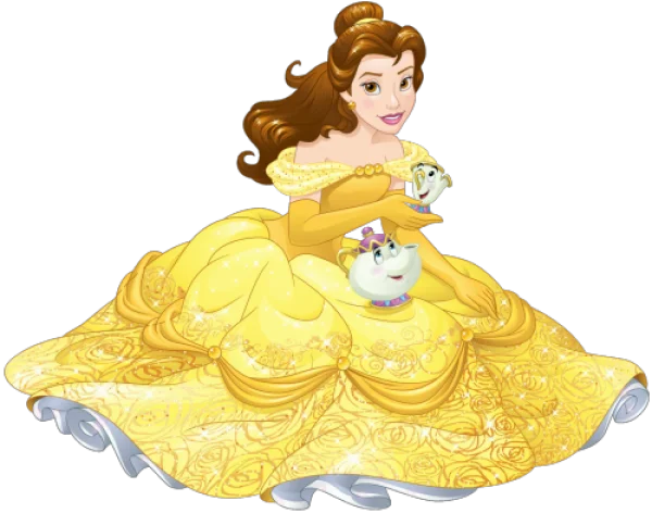 Belle with Mrs. Potts and Chip Transparent PNG
