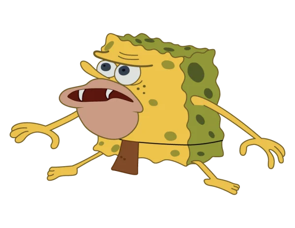 SpongeGar Primitive Spongebob PNG Transparent Background