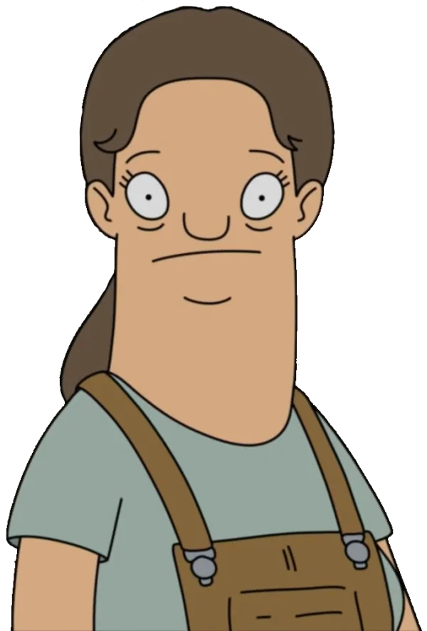 Cartoon Woman in Overalls PNG Transparent Background