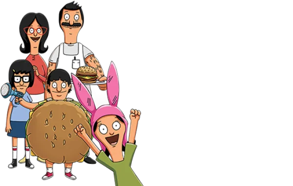 Bob's Burgers Family and Logo PNG Transparent