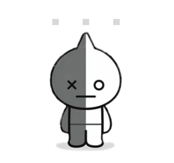 Split Color Cartoon Character PNG Transparent