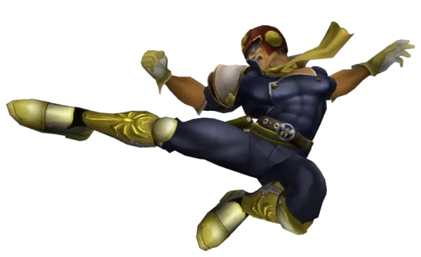 Captain Falcon Kick Pose PNG Transparent Background