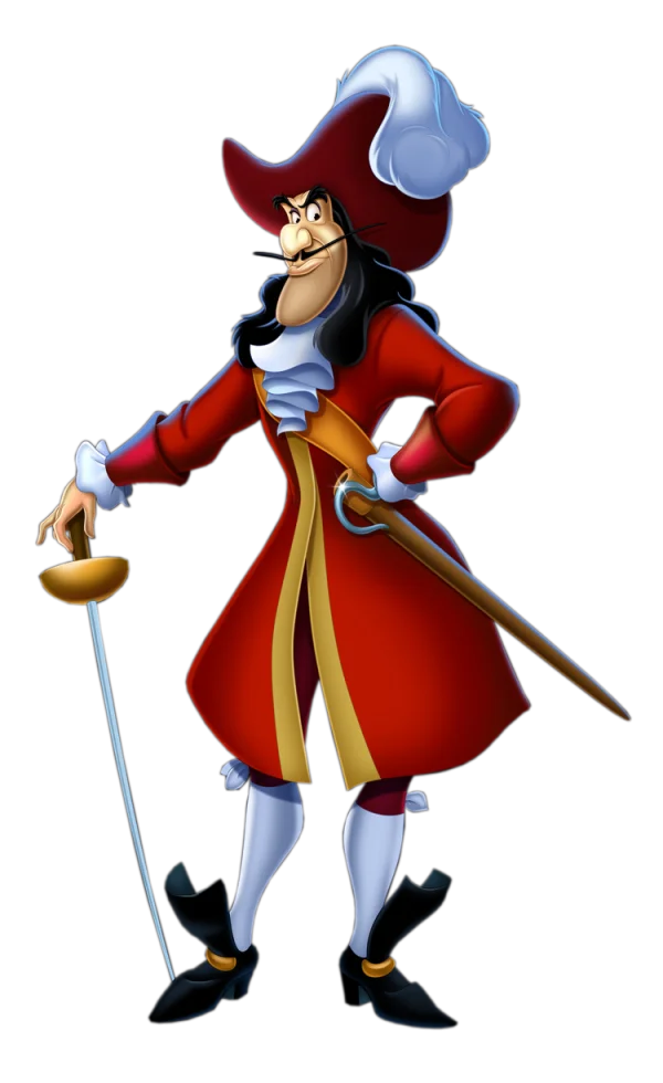Captain Hook Disney Character PNG Transparent Background