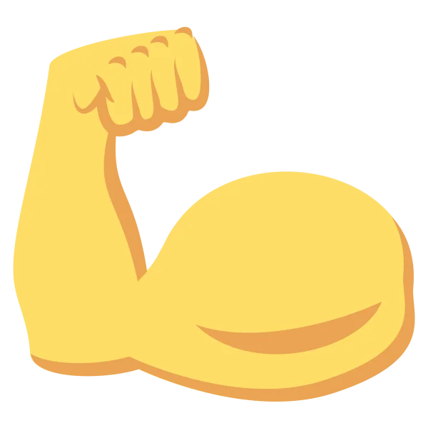 Flexed Bicep Emoji PNG Transparent Background