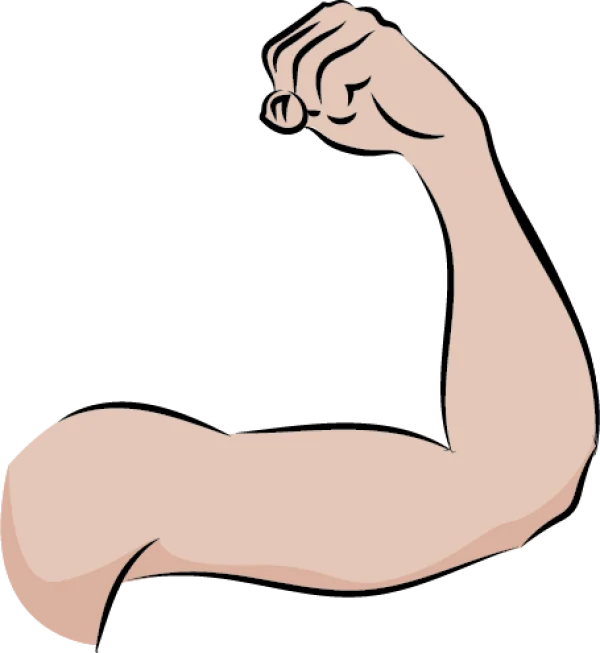 Flexing Arm Bicep Cartoon PNG Transparent