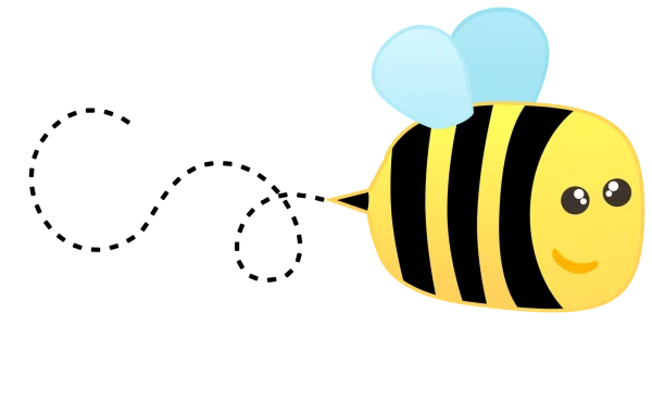 Cute Cartoon Bee PNG Transparent