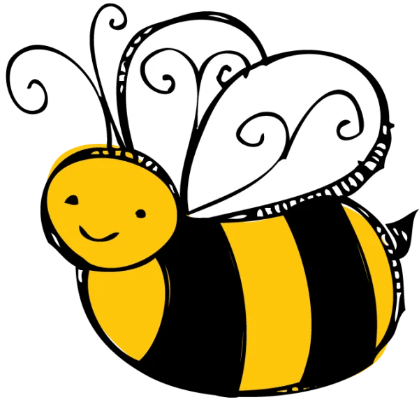 Cute Cartoon Bee PNG Transparent Background