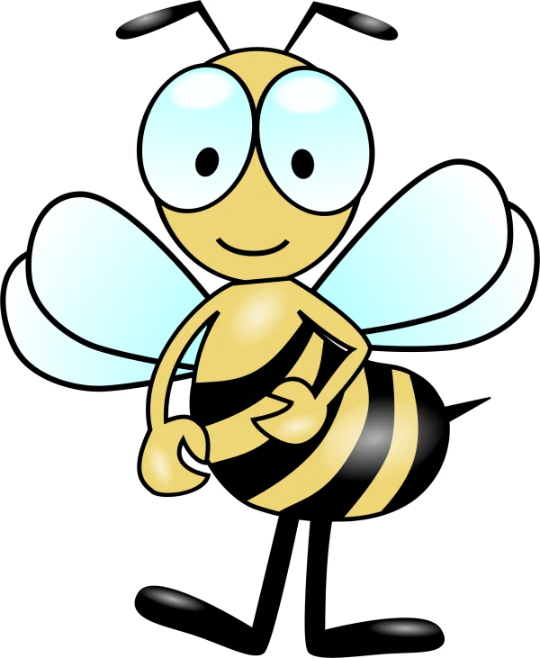 Happy Cartoon Bee Transparent Background PNG