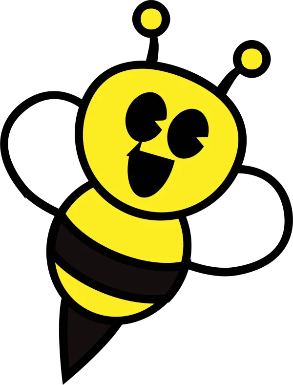 Happy Cartoon Bee PNG Transparent Background