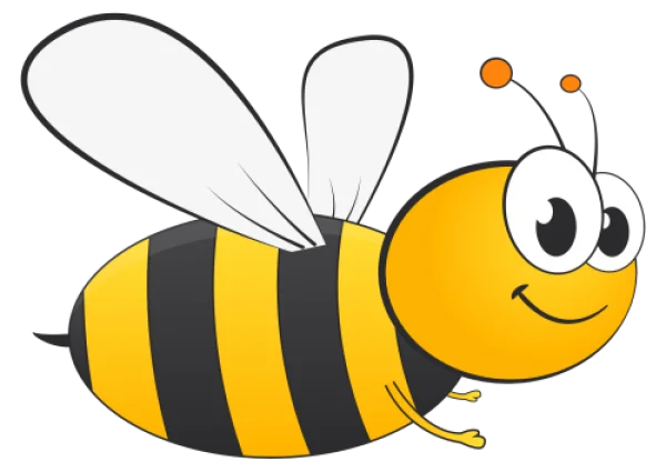 Cute Flying Cartoon Bee PNG Transparent Background