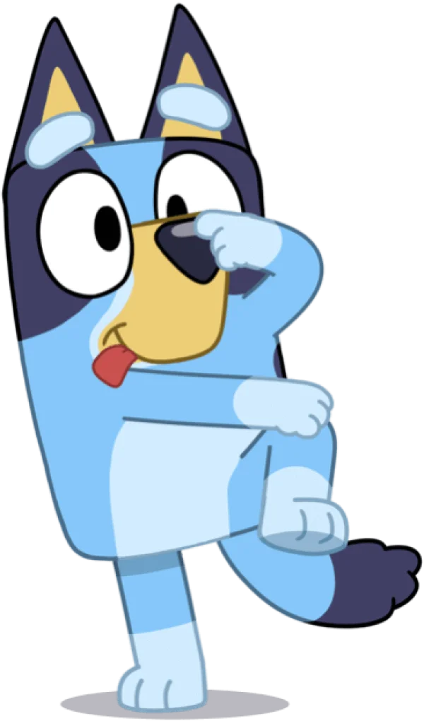 Bluey Surprised Expression Transparent PNG