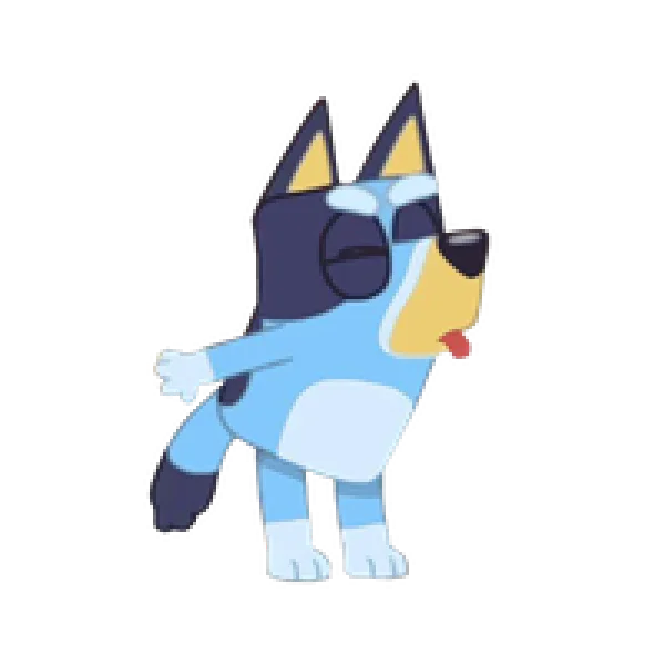 Bingo from Bluey Doing Yoga Pose PNG