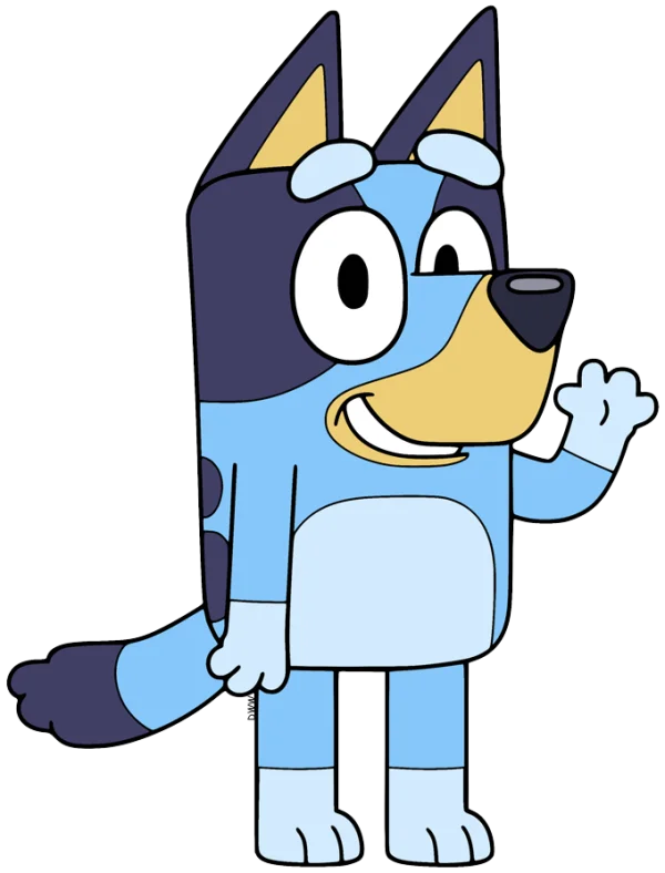 Bluey Character Waving PNG Transparent