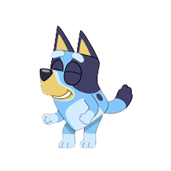 Bluey Happy Smiling Cartoon Dog PNG