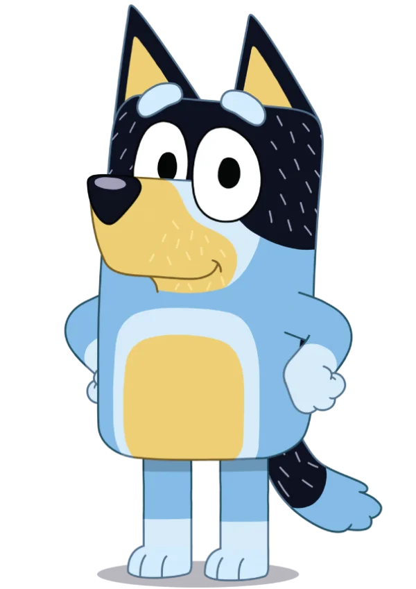 Bandit Heeler Bluey Character PNG Transparent Background