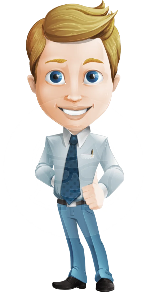 Happy Cartoon Businessman Thumbs Up PNG