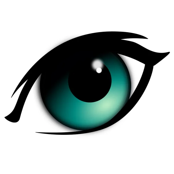 Stylized Teal Eye Icon PNG Transparent Background