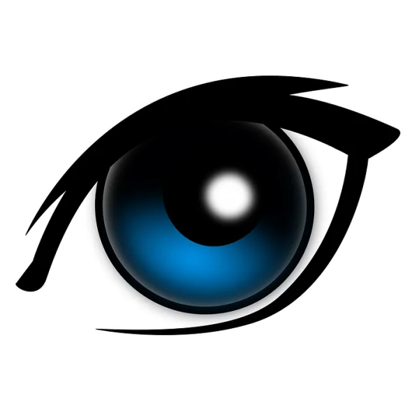 Stylized Blue Eye Icon PNG Transparent Background
