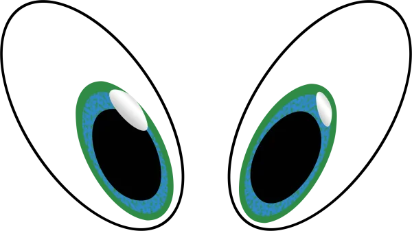 Cartoon Blue Green Alien Eyes PNG Transparent