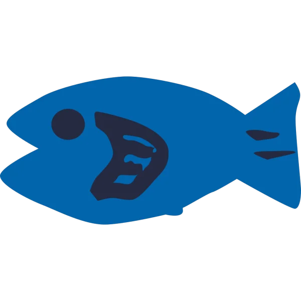 Blue Cartoon Fish PNG Transparent Background