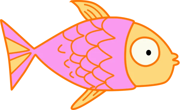 Cute Cartoon Pink Fish PNG Transparent