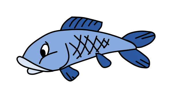 Cartoon Blue Fish PNG Transparent Background