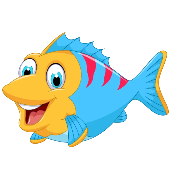 Happy Cartoon Fish PNG Transparent Background