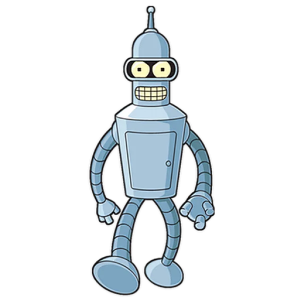 Bender Futurama Robot Cartoon PNG Transparent Background